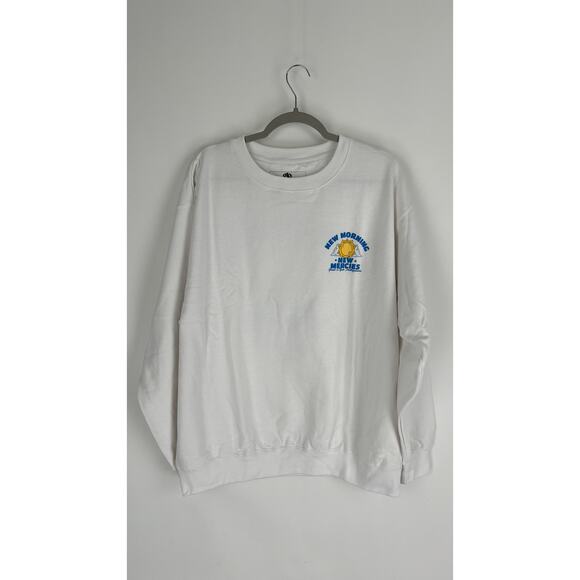 Glo New Morning, New Mercies Crewneck Sweatshirt White Unisex XL New Blue Womens - Picture 2 of 8